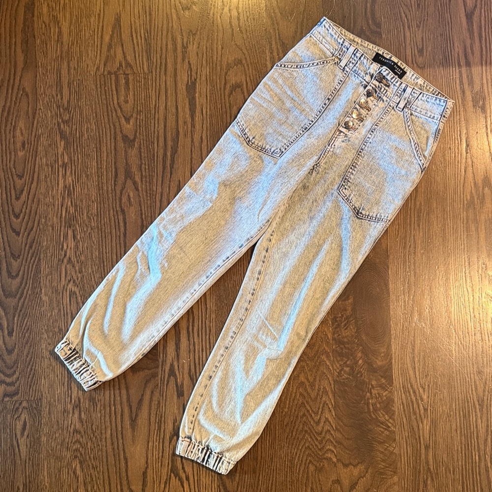 Veronica Beard Bolton High Rise Acid Wash Jeans